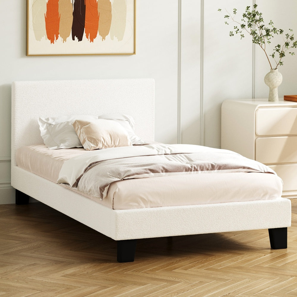 Demetrius Boucle Bed Frame - King Single