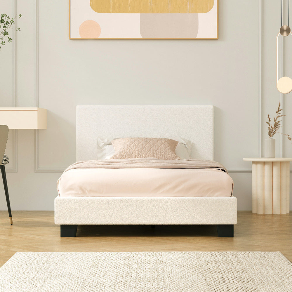 Demetrius Boucle Bed Frame - King Single