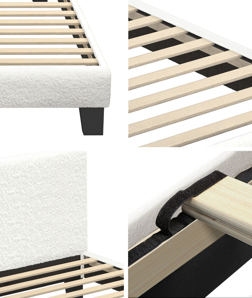 Demetrius Boucle Bed Frame - King Single
