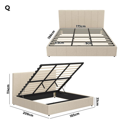Colson Gas Lift Storage Bed - Queen