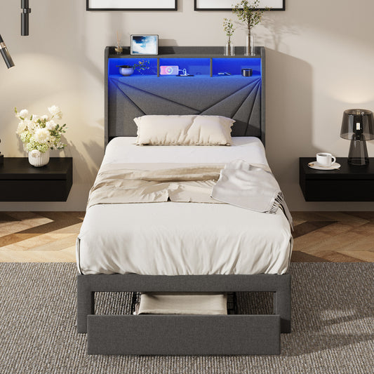 Sophia LED Storage Bed Frame Grey