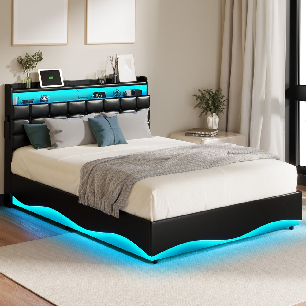 Kiana Faux Leather Gas Lift Bed Frame