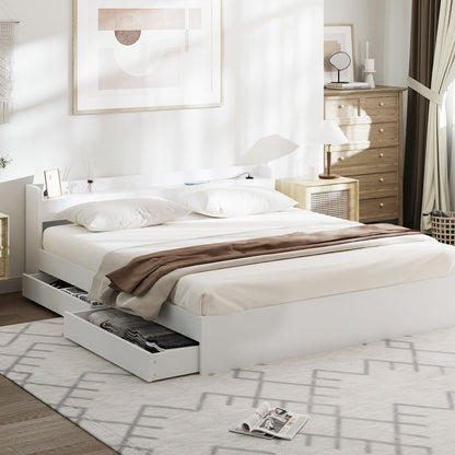 Cassandra 2 Drawer King Bed Frame White