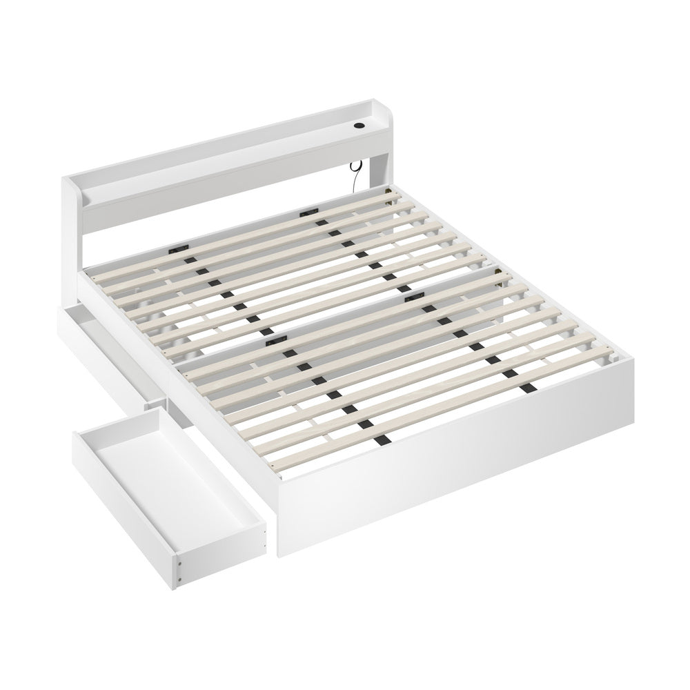 Cassandra 2 Drawer King Bed Frame White