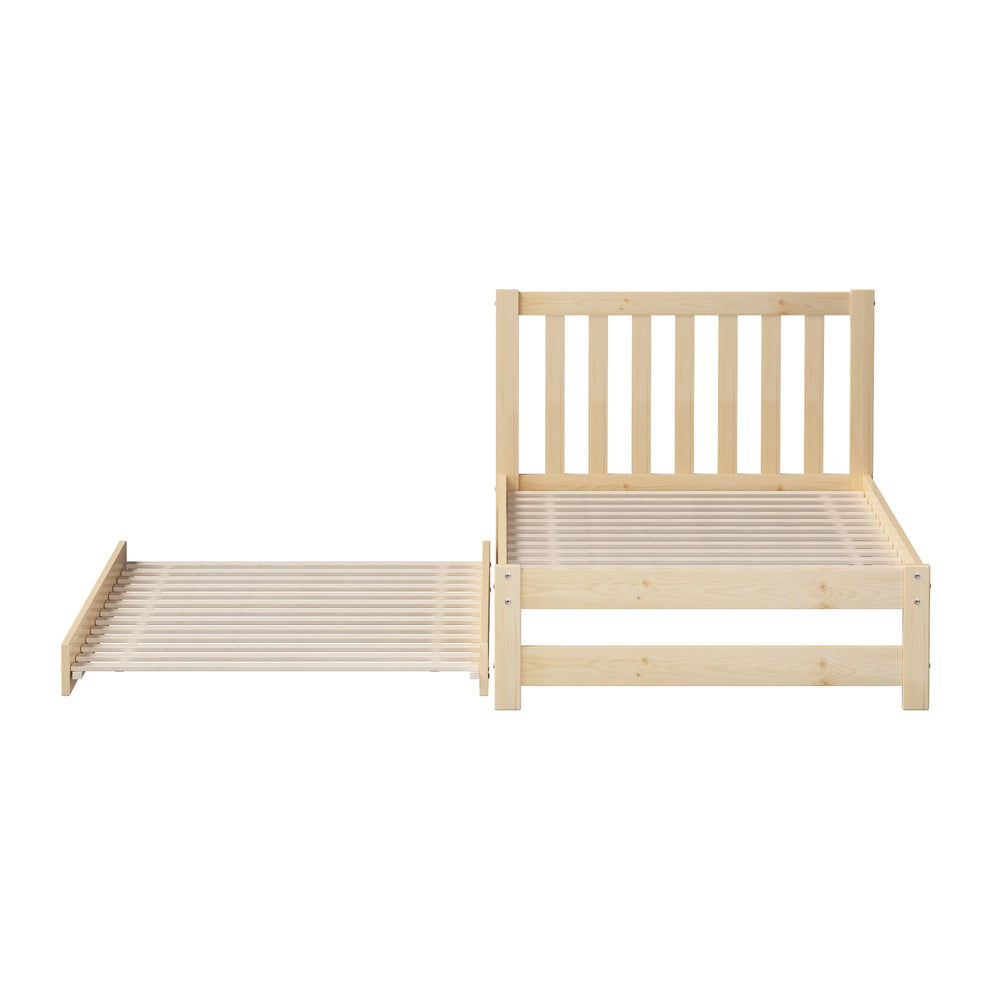 Yesenia Trundle Bed Frame Single Oak