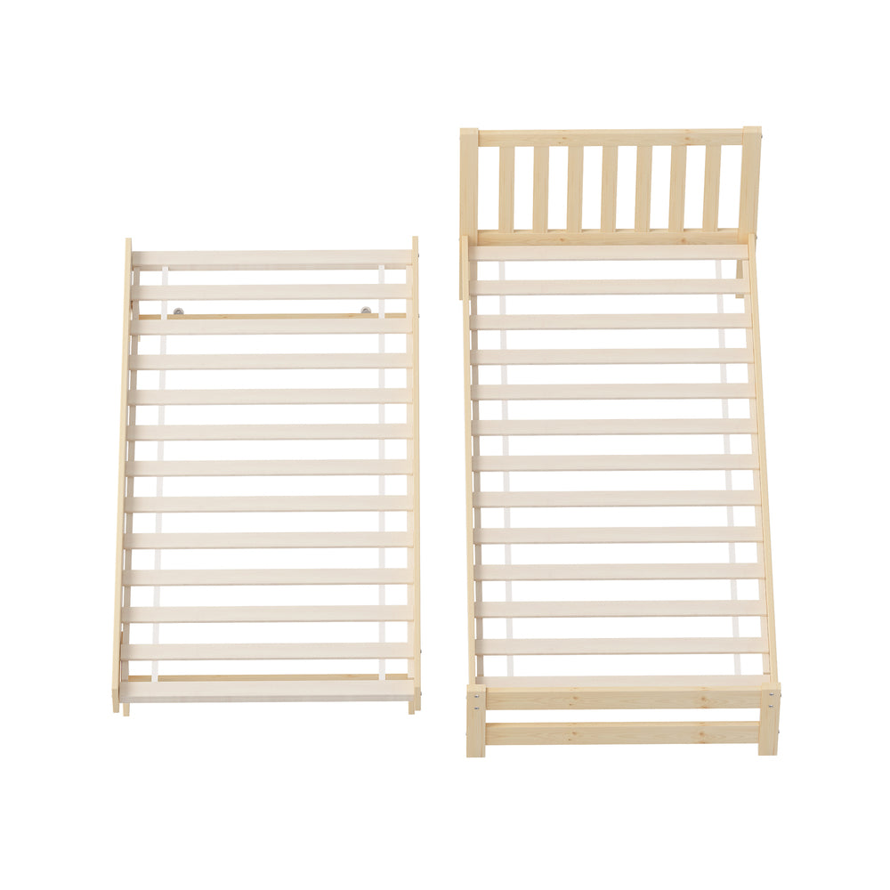 Yesenia Trundle Bed Frame Single Oak