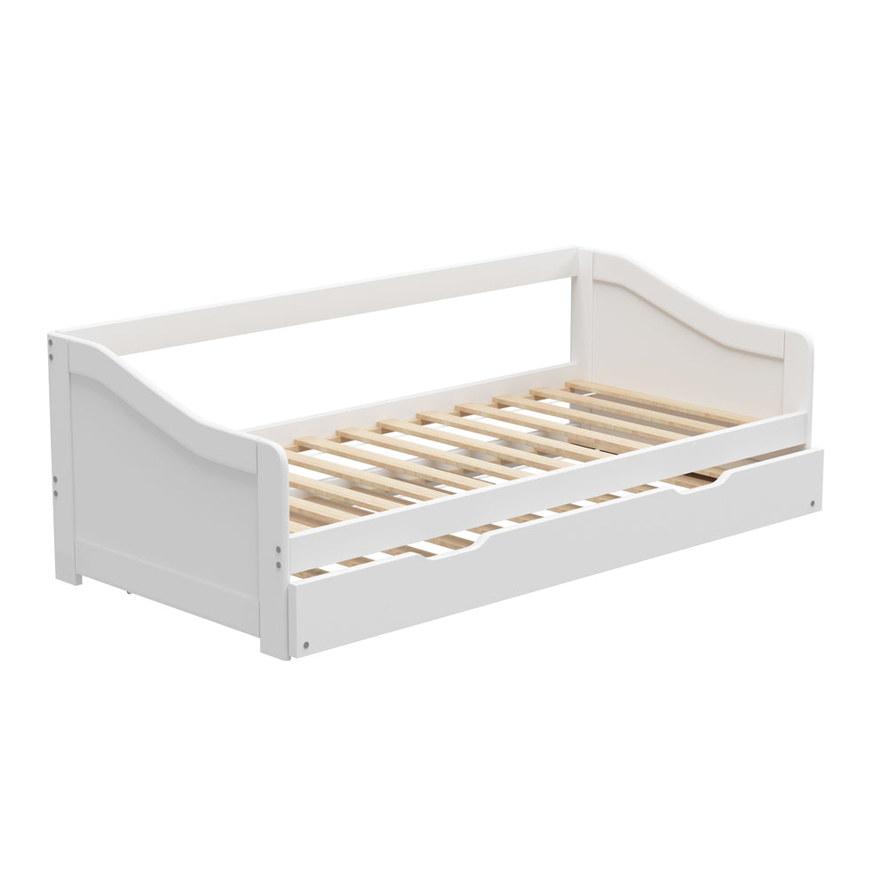 Nadine Trundle Bed Frame Single White
