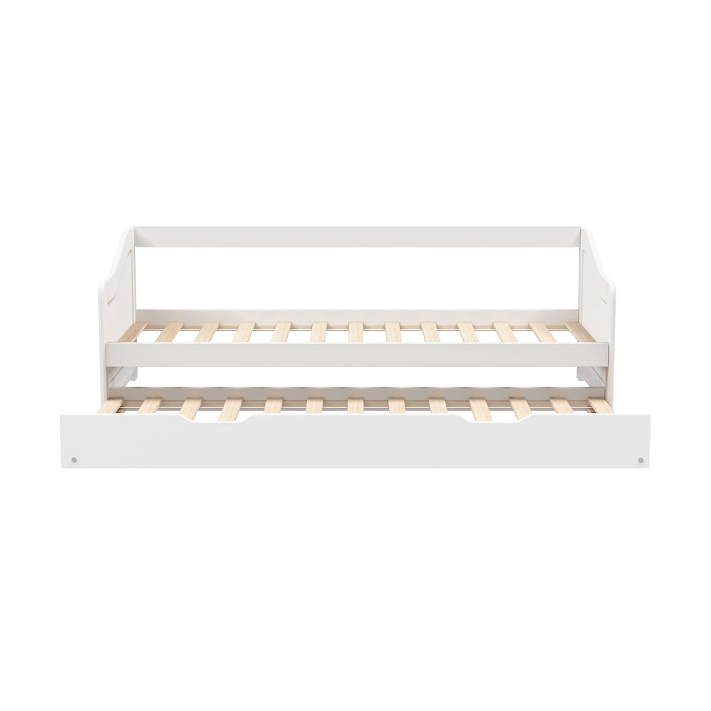 Nadine Trundle Bed Frame Single White