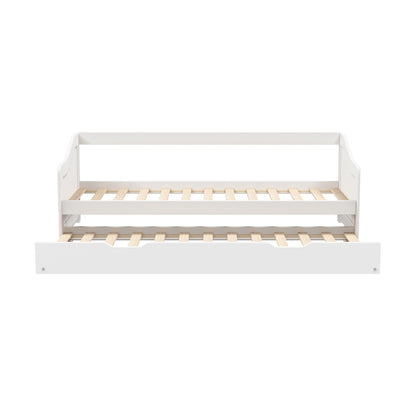 Nadine Trundle Bed Frame Single White