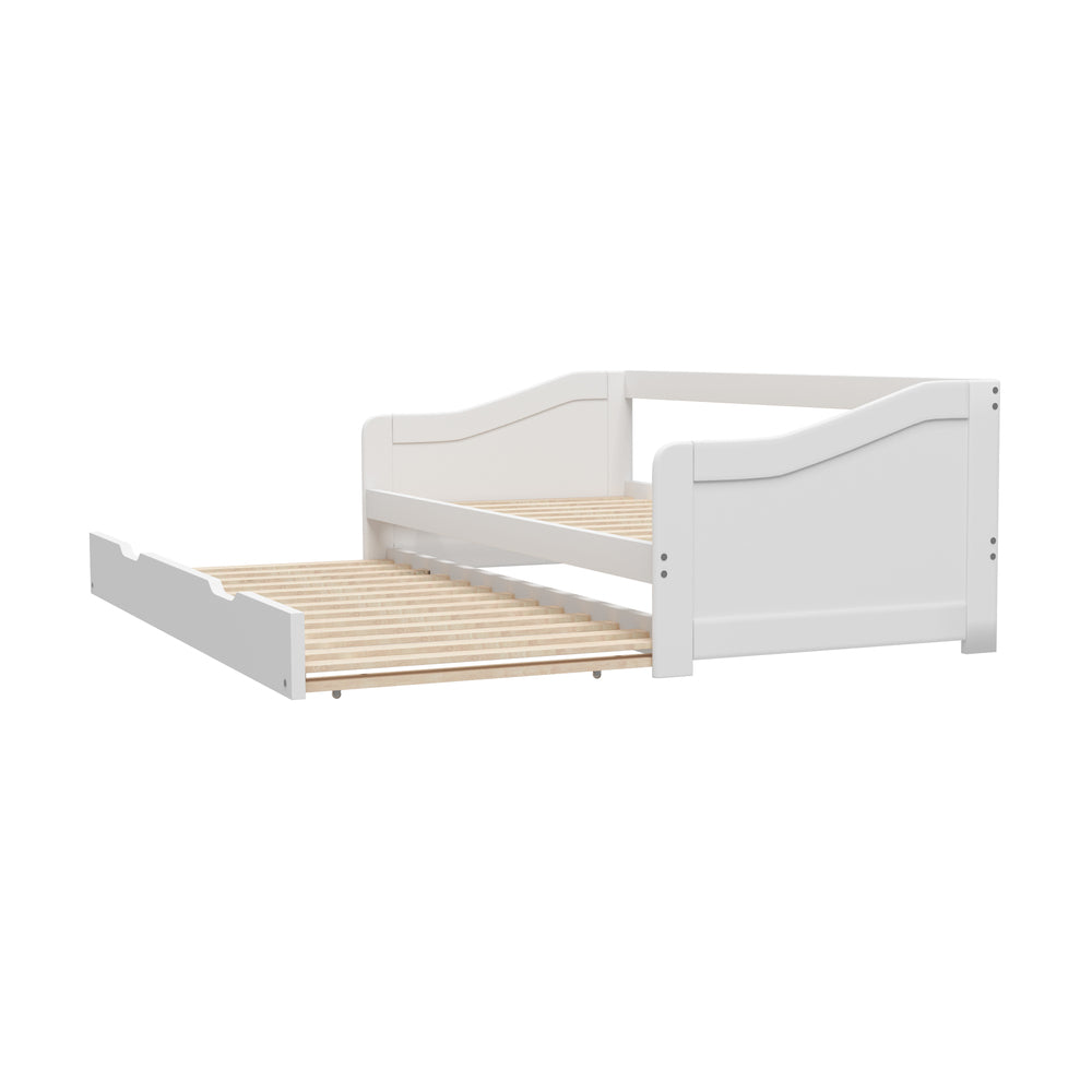 Nadine Trundle Bed Frame Single White