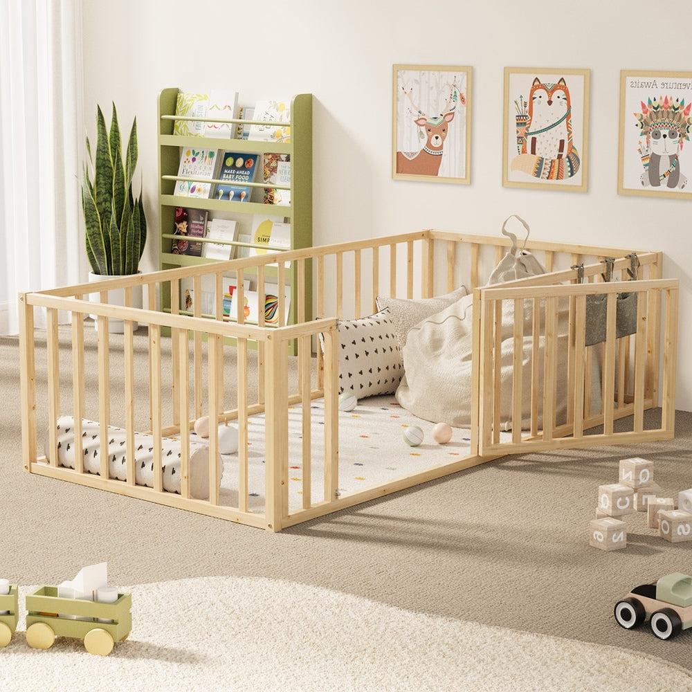 Corine 2-in-1 Kids Bed Frame Toddler Play Guard Single