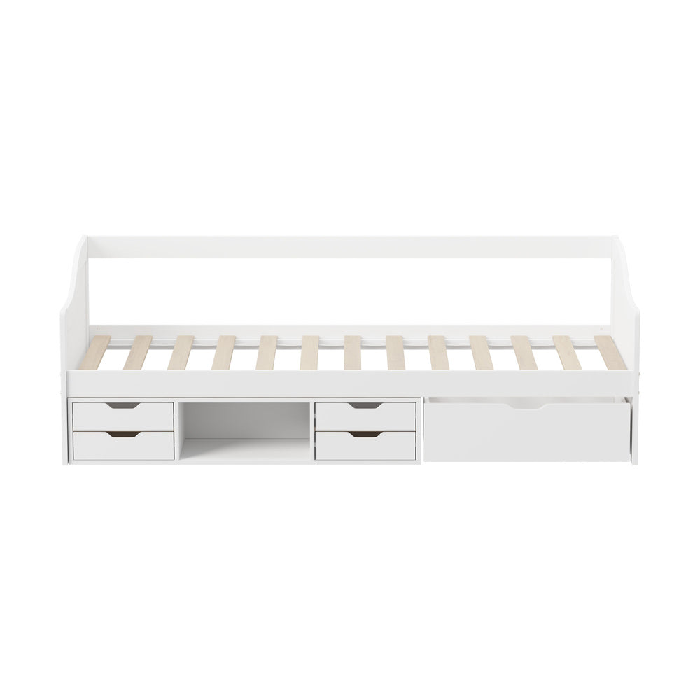 Aven Trundle Kids Bed Frame White