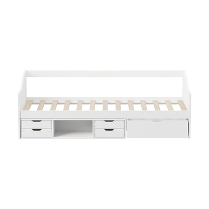 Aven Trundle Kids Bed Frame White