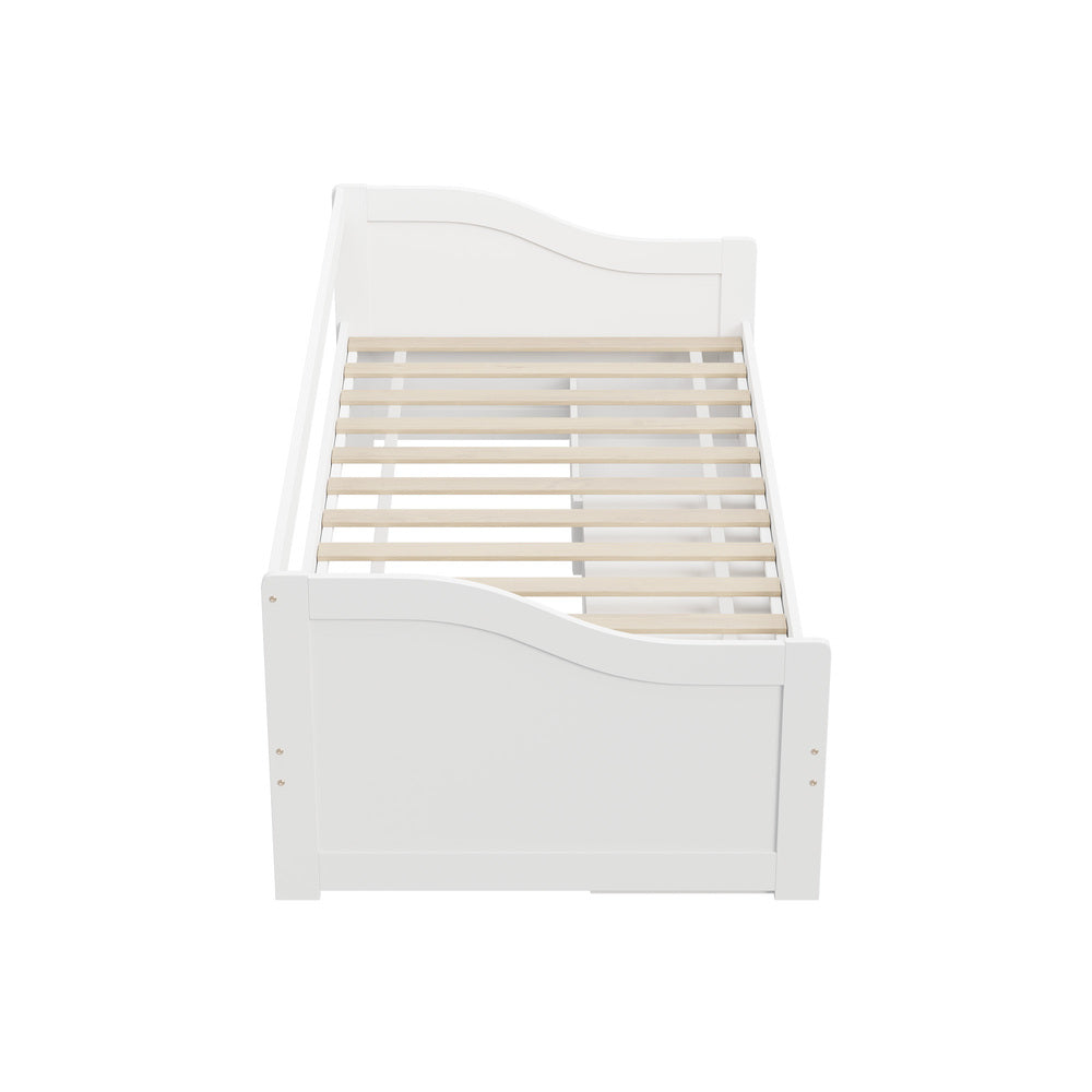 Aven Trundle Kids Bed Frame White