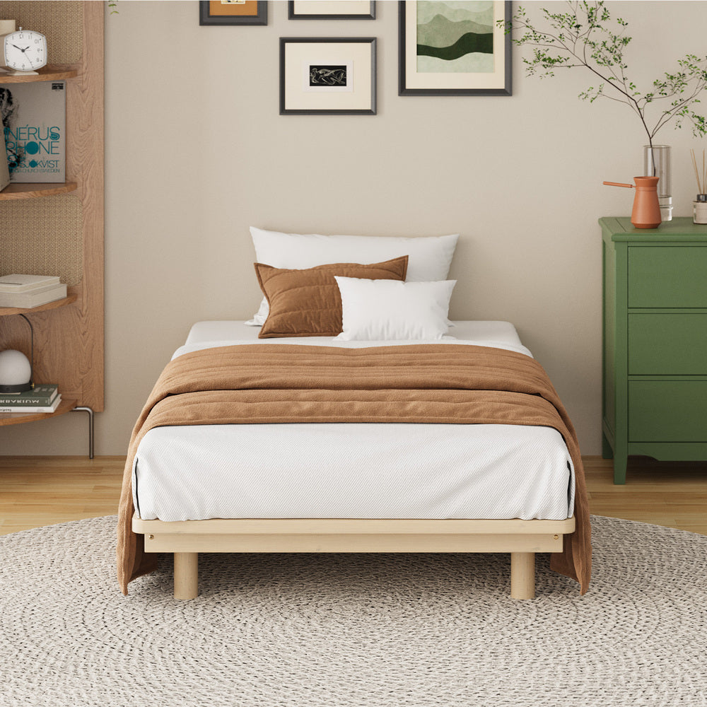 Zion Bed Base Timber Platform Cream