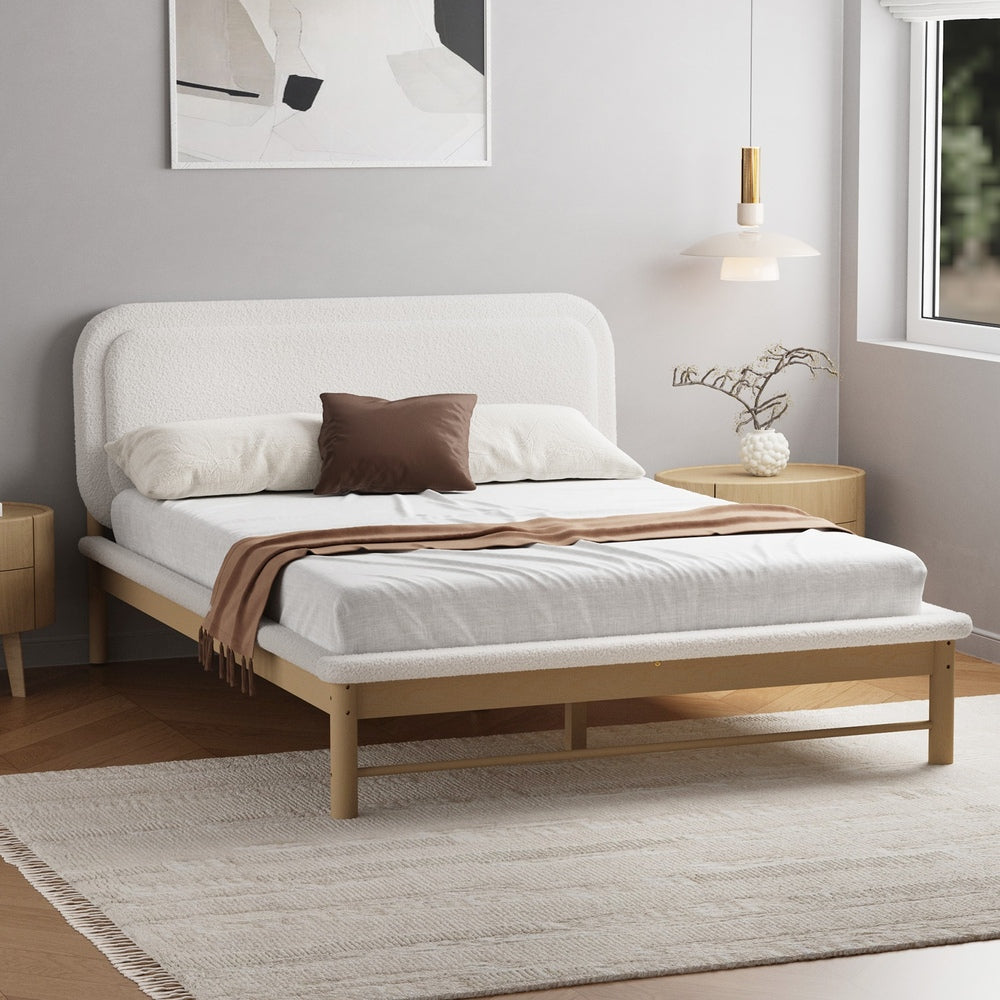 Eden Boucle Bed Frame Queen White
