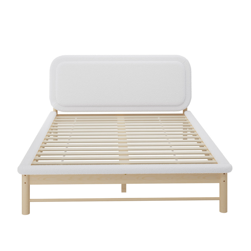 Eden Boucle Bed Frame Queen White