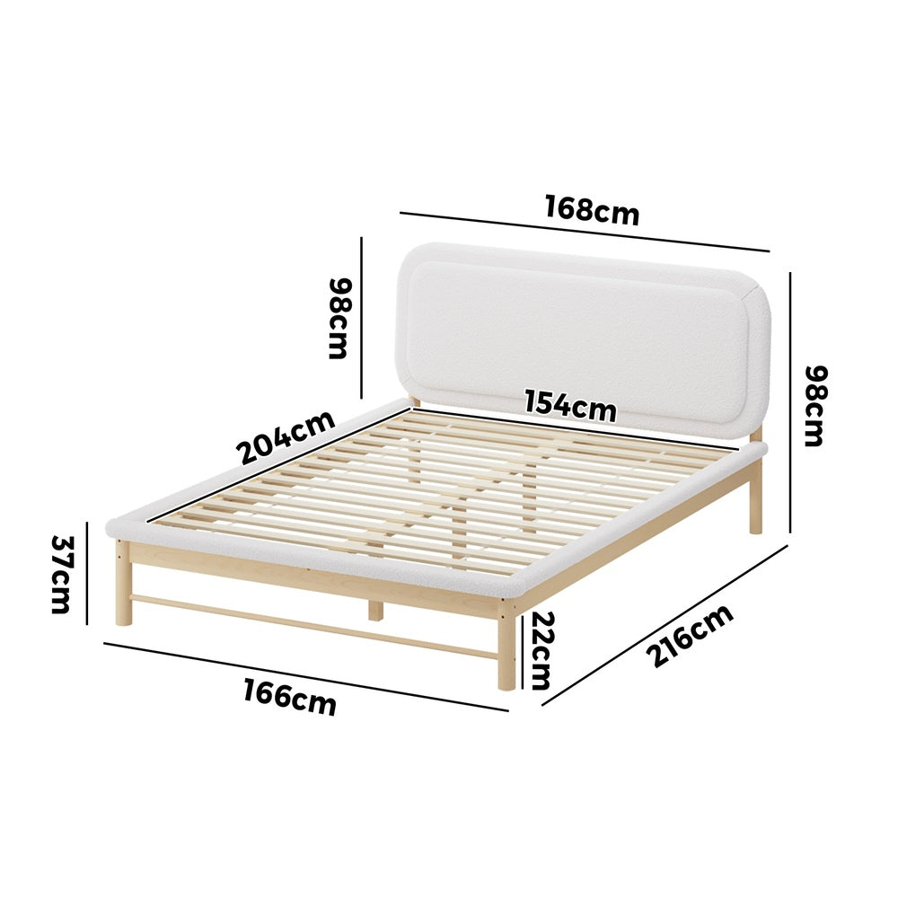 Eden Boucle Bed Frame Queen White