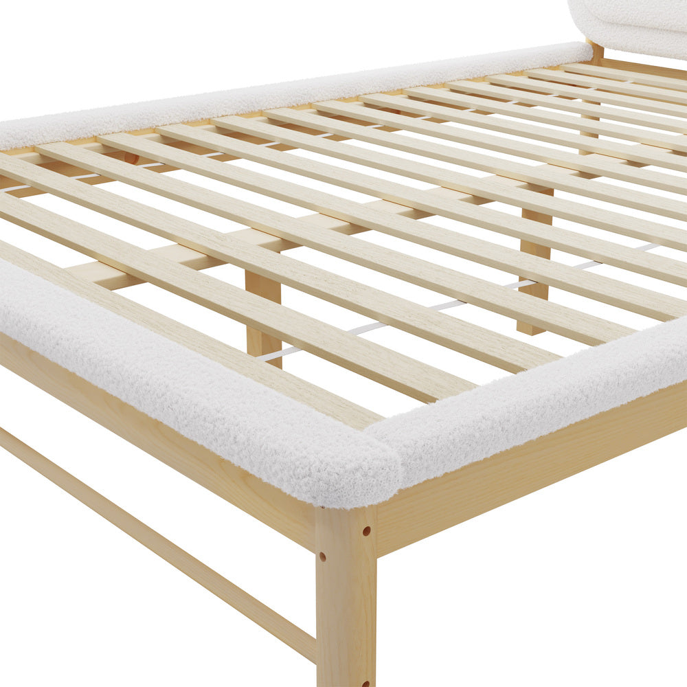 Eden Boucle Bed Frame Queen White