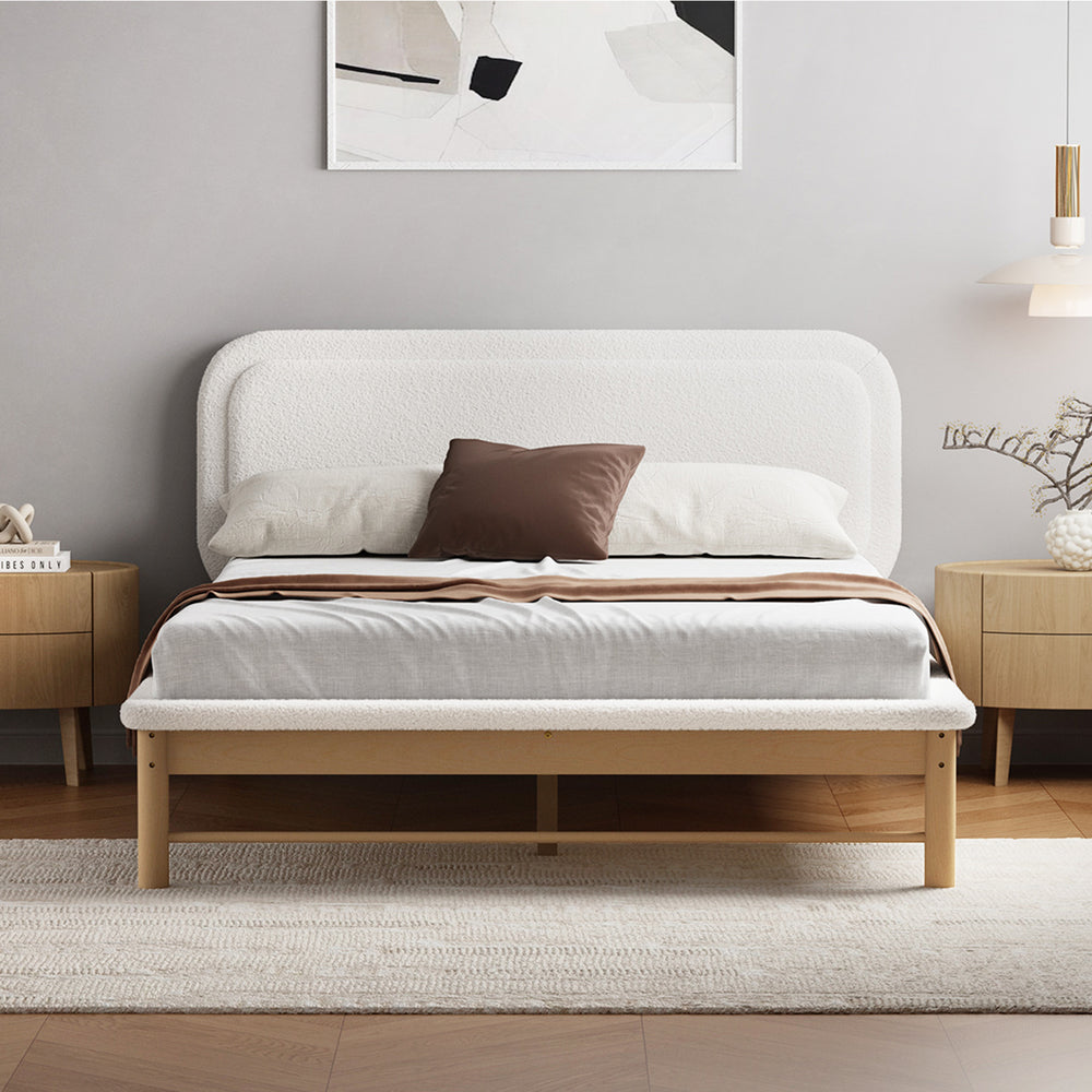 Eden Boucle Bed Frame Queen White