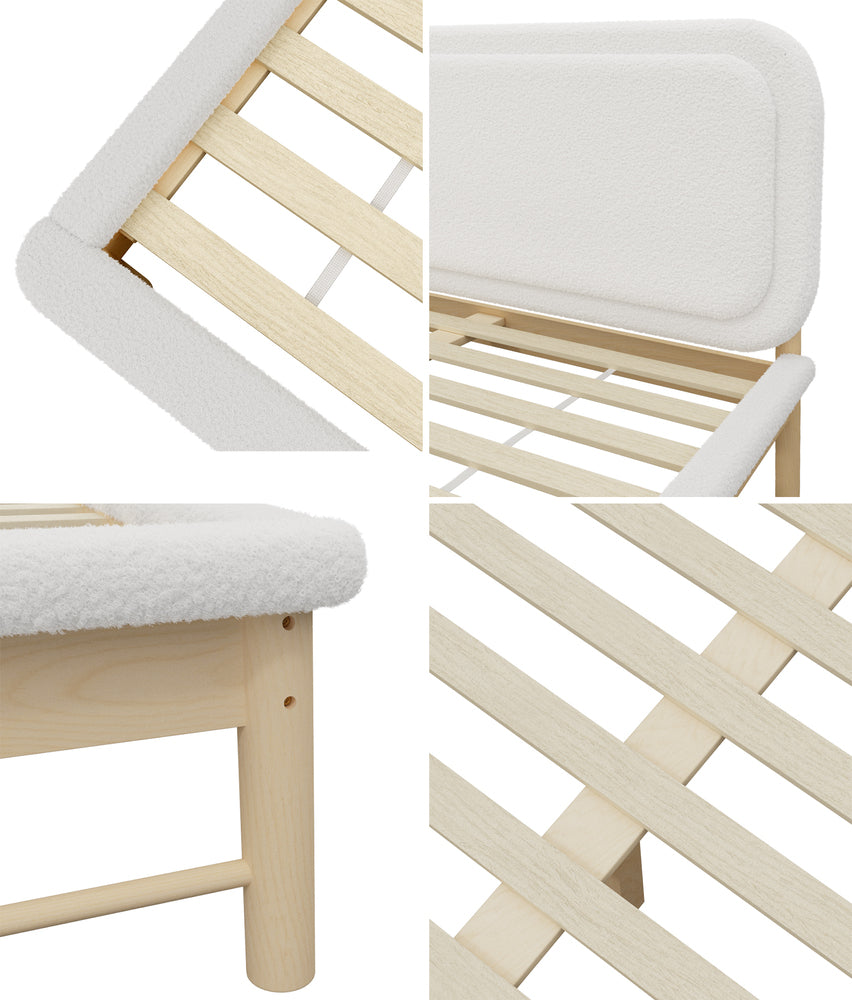 Eden Boucle Bed Frame Queen White