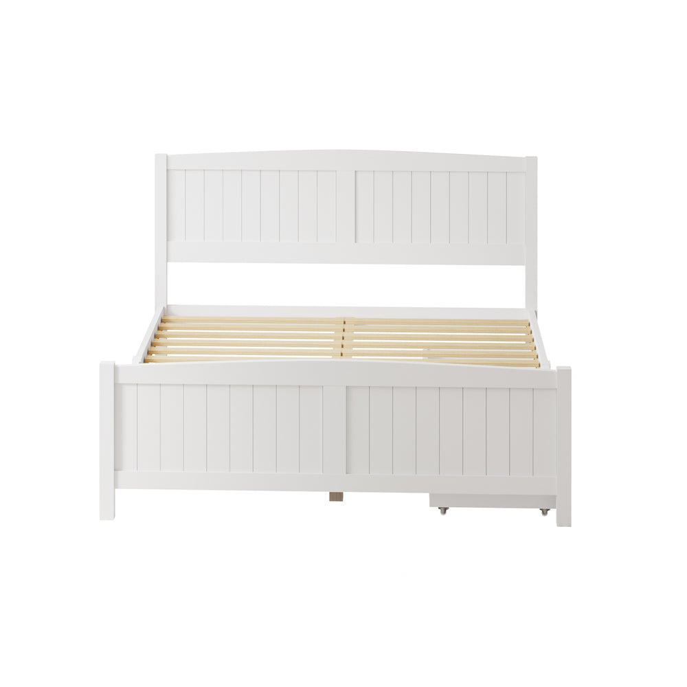 Nala Bed Frame with Trundle Drawers White