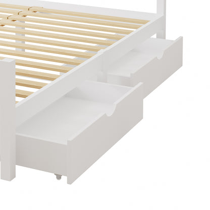 Nala Bed Frame with Trundle Drawers White