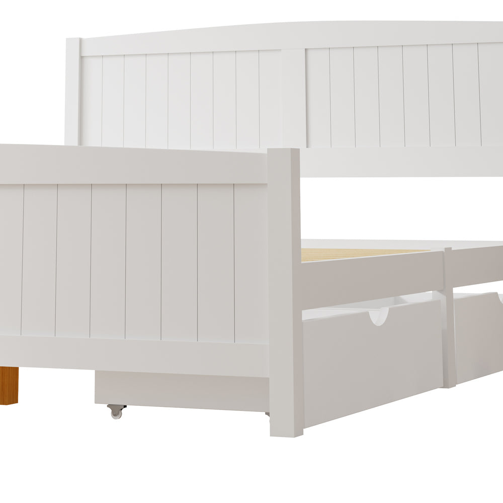 Nala Bed Frame with Trundle Drawers White