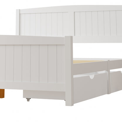 Nala Bed Frame with Trundle Drawers White