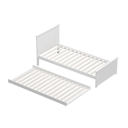 Leo Trundle Bed Frame Single White