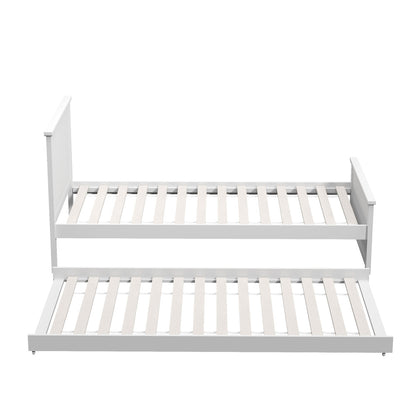 Leo Trundle Bed Frame Single White
