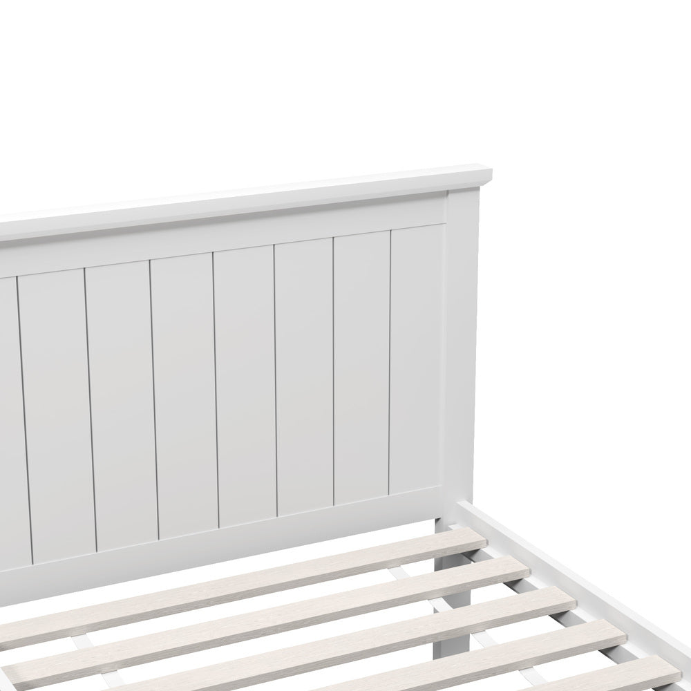 Leo Trundle Bed Frame Single White