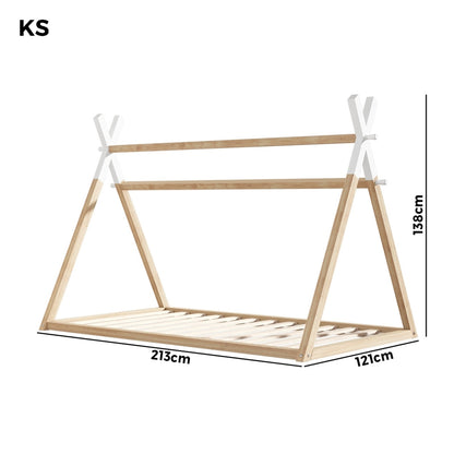 Alessa Teepee King Single Bed Frame White