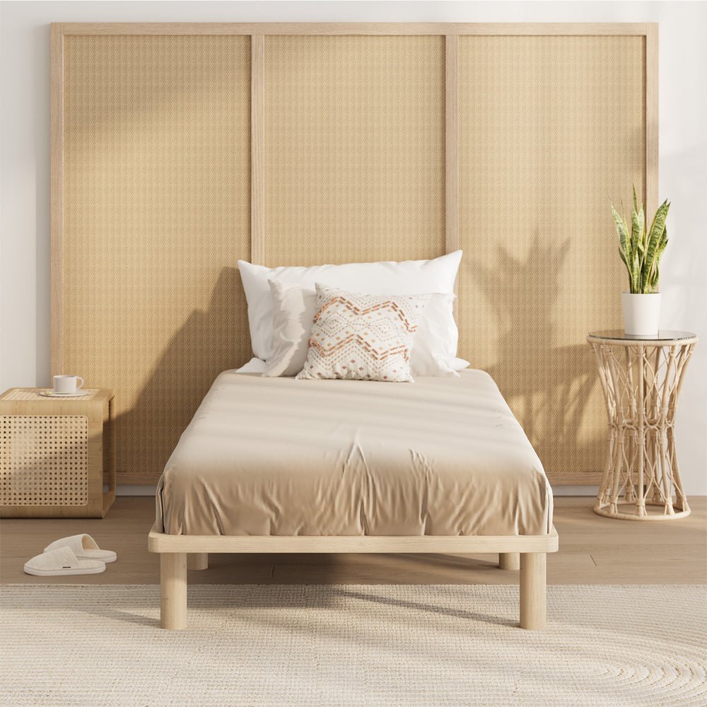 Emory Wooden Bed Base Cream