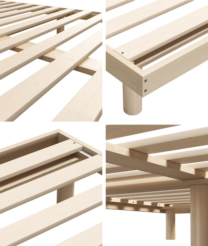 Monty Bed Frame King Single Cream