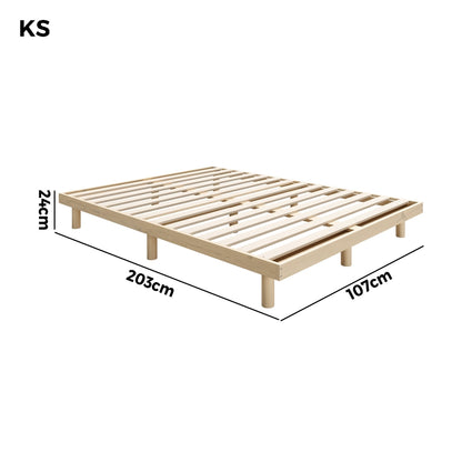 Monty Bed Frame King Single Cream