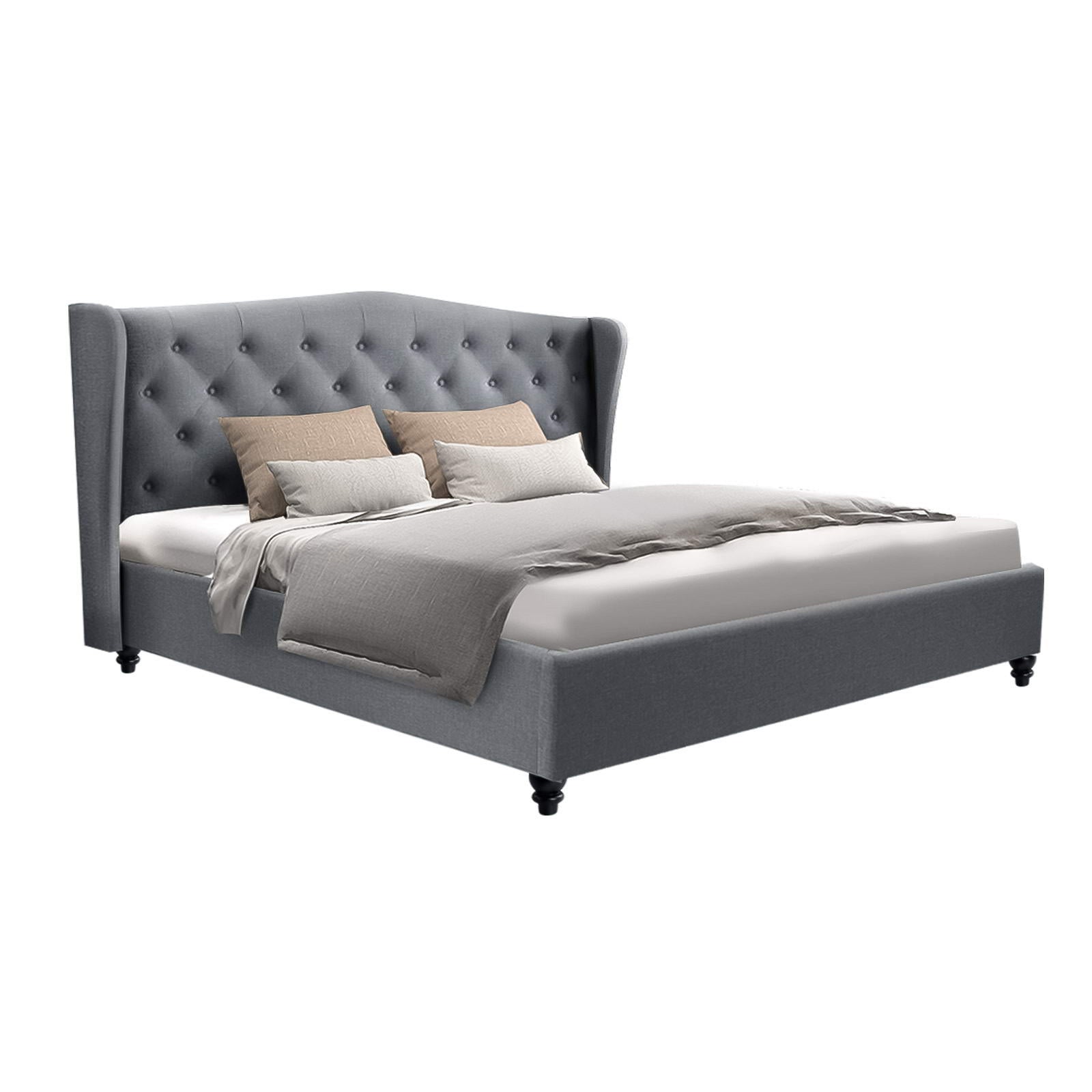 Pierre Bed Frame King Grey
