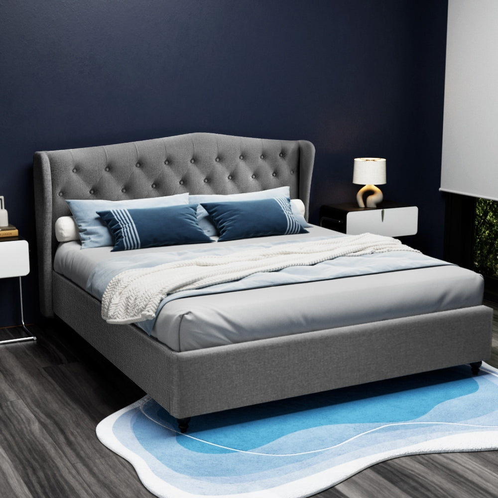 Pierre Bed Frame King Grey