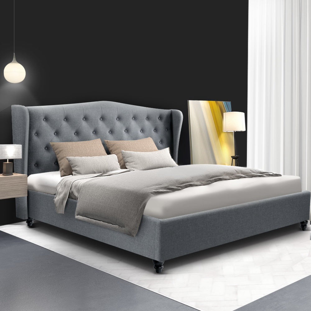 Pierre Bed Frame King Grey