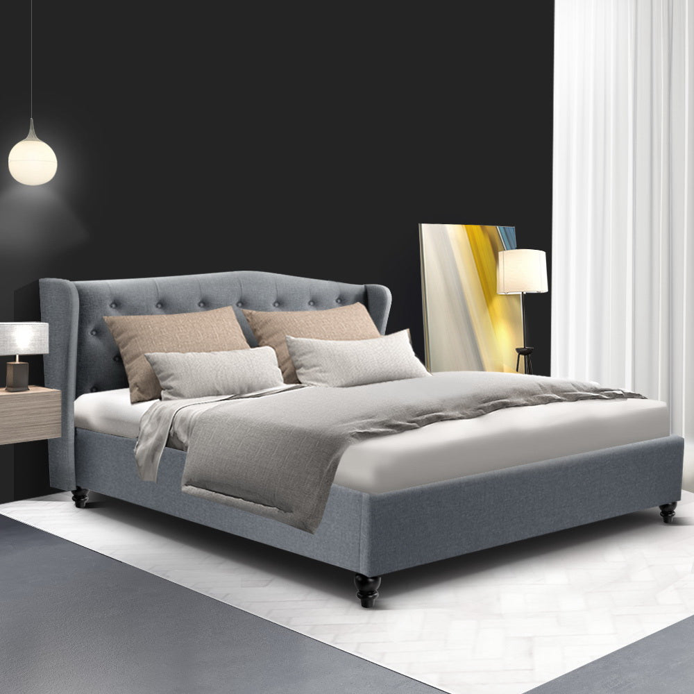 Pierre Bed Frame Queen Grey
