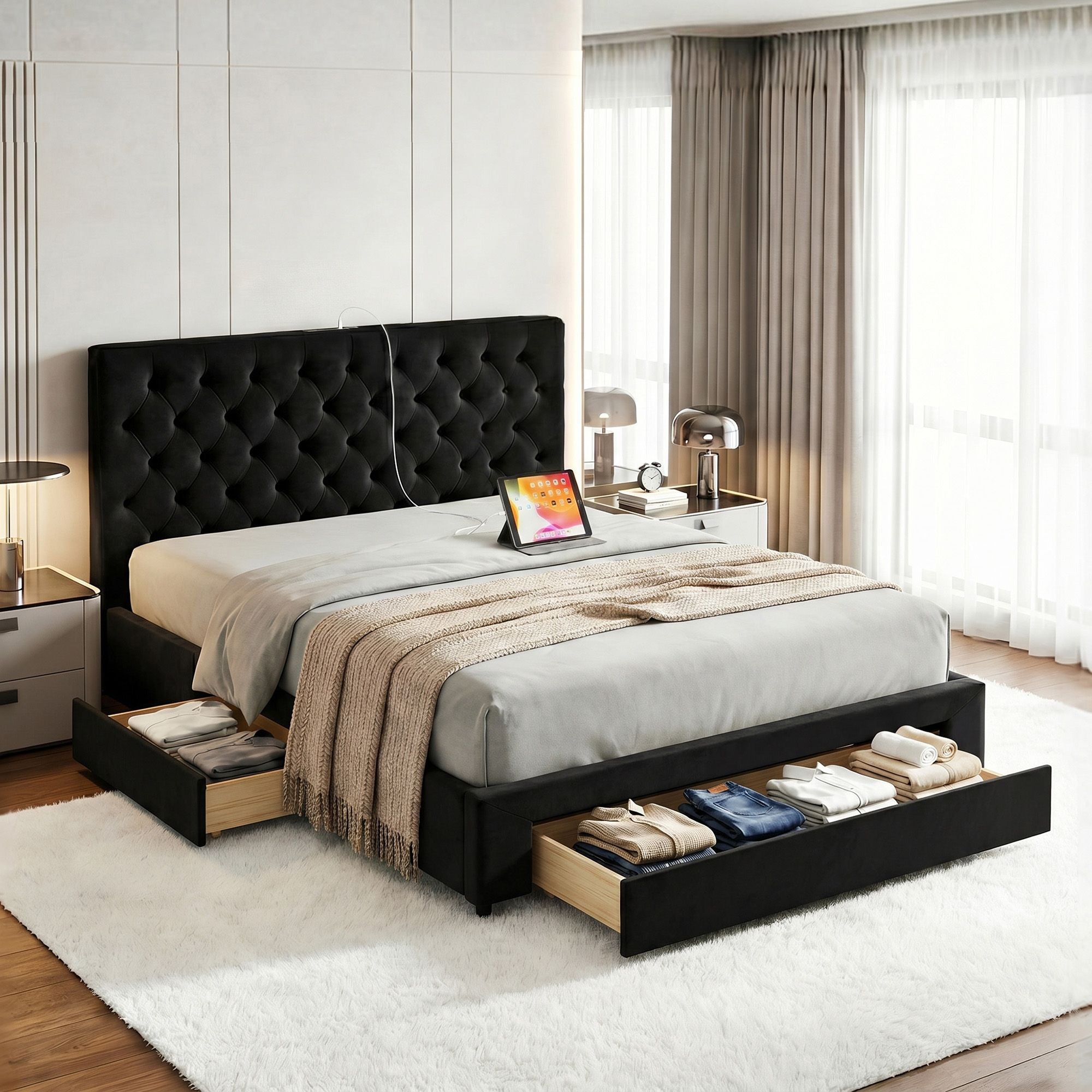Casey 3 Drawer Bed Frame with USB
