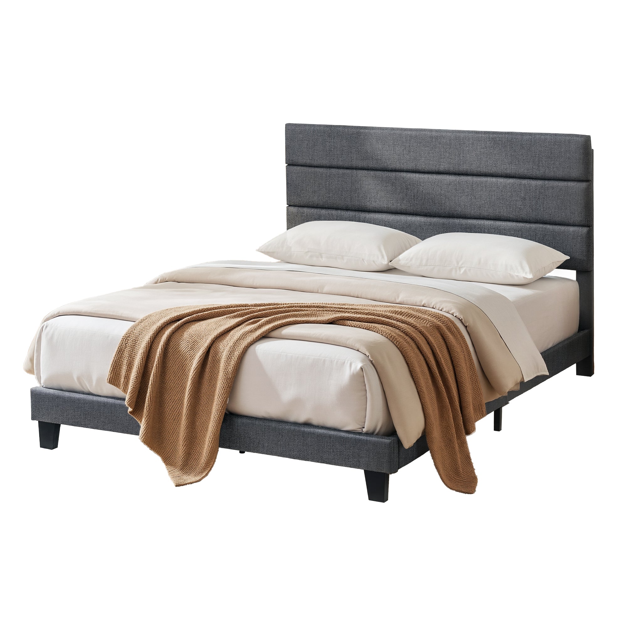 Preston Upholstered Bed Frame Grey Double
