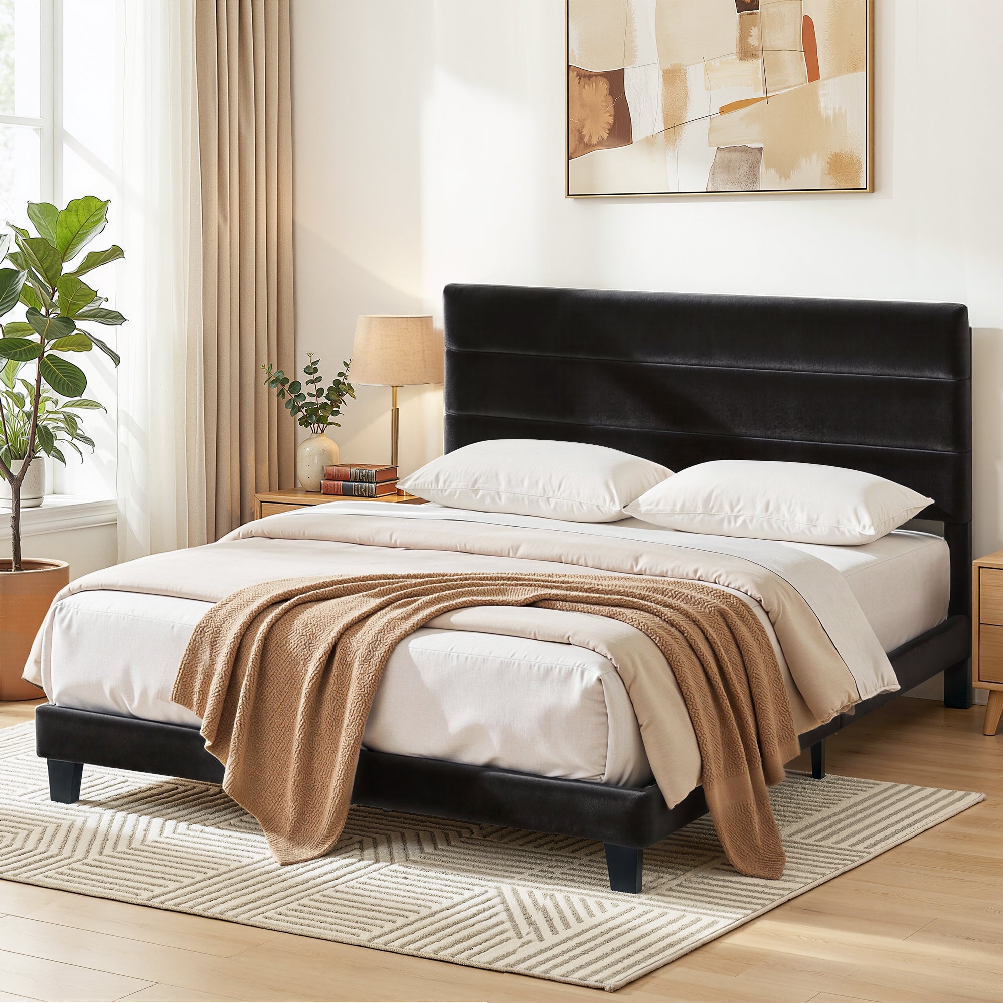 Preston Upholstered Bed Frame Black King