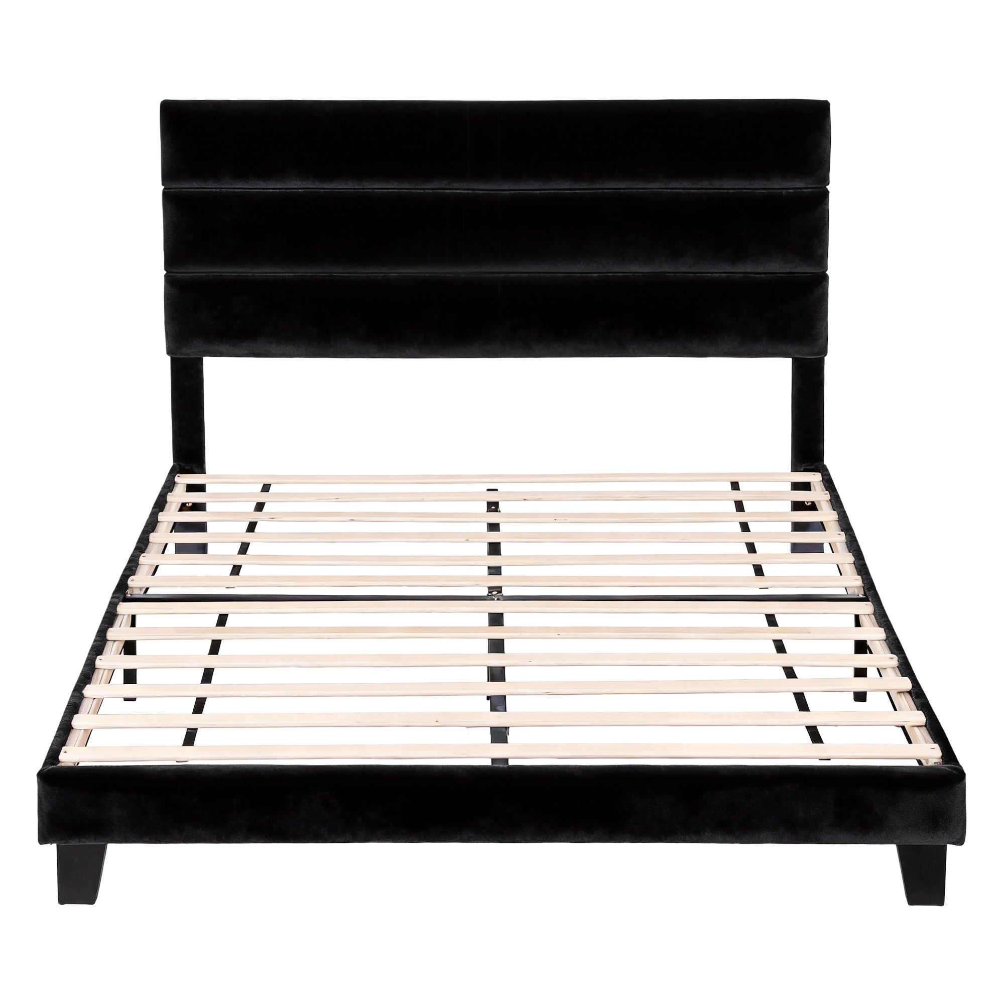 Preston Upholstered Bed Frame Black Queen