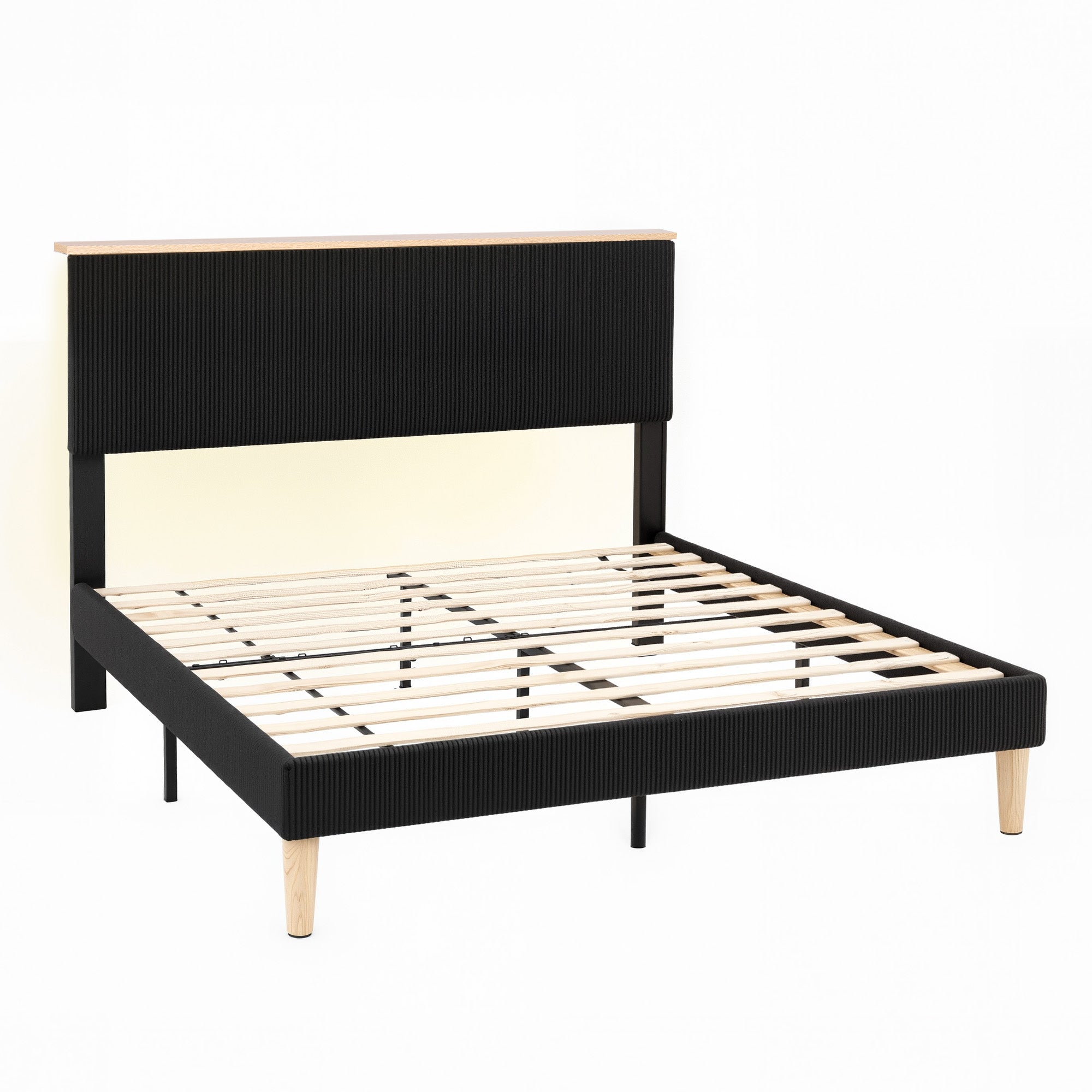 Royce Upholstered Bed Frame Black