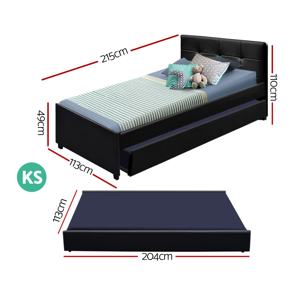 Amalfi Trundle Bed Black - King Single