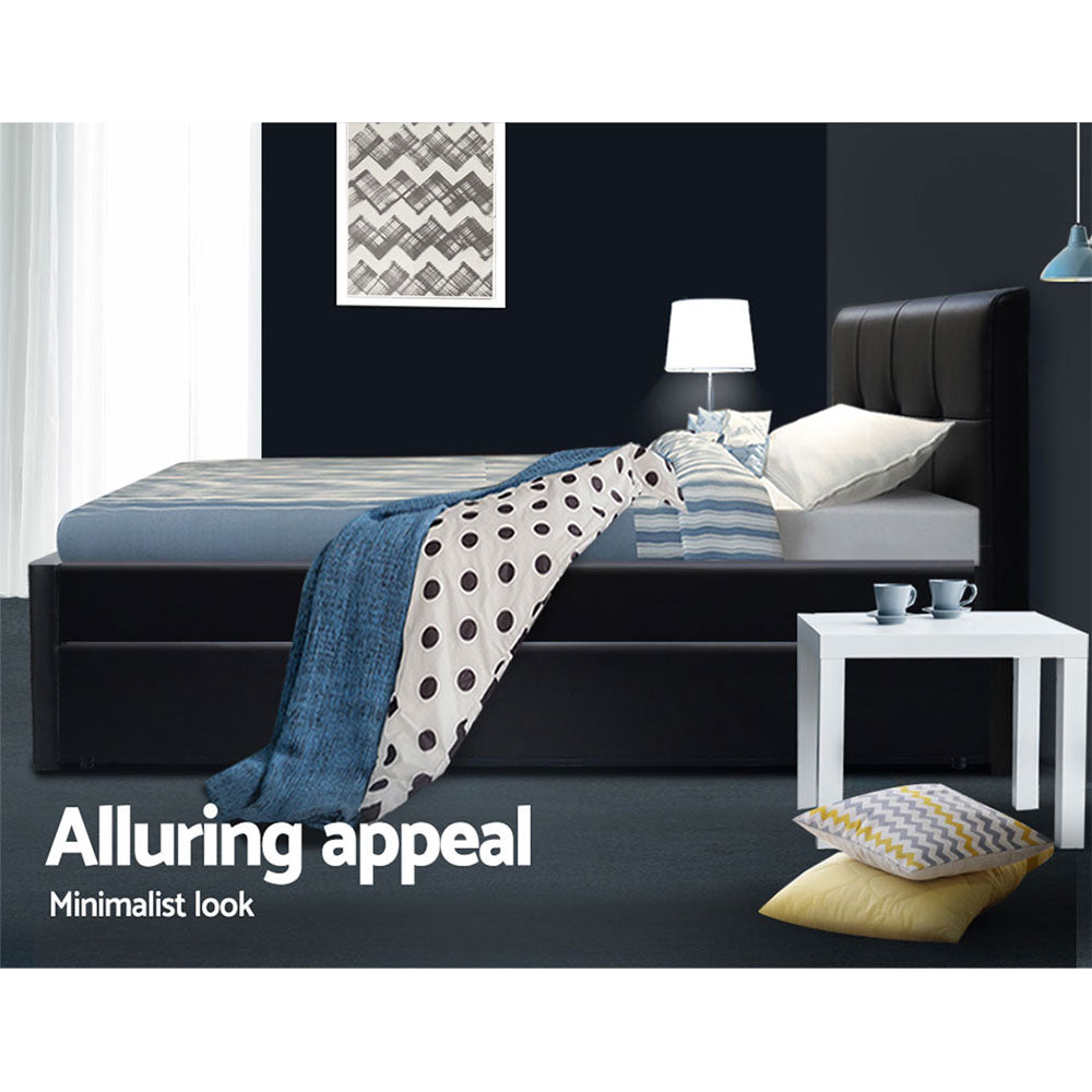 Amalfi Trundle Bed Black - King Single