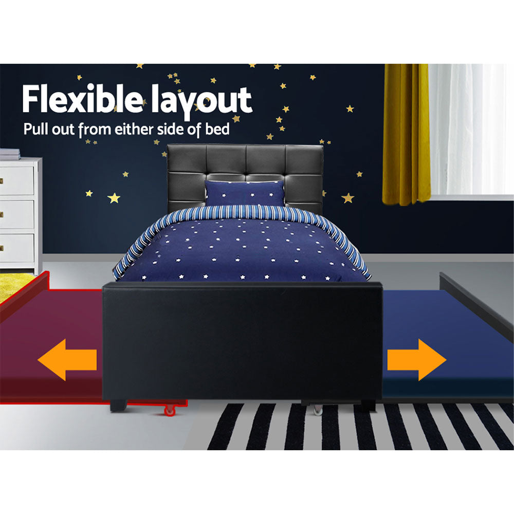 Amalfi Trundle Bed Black - King Single