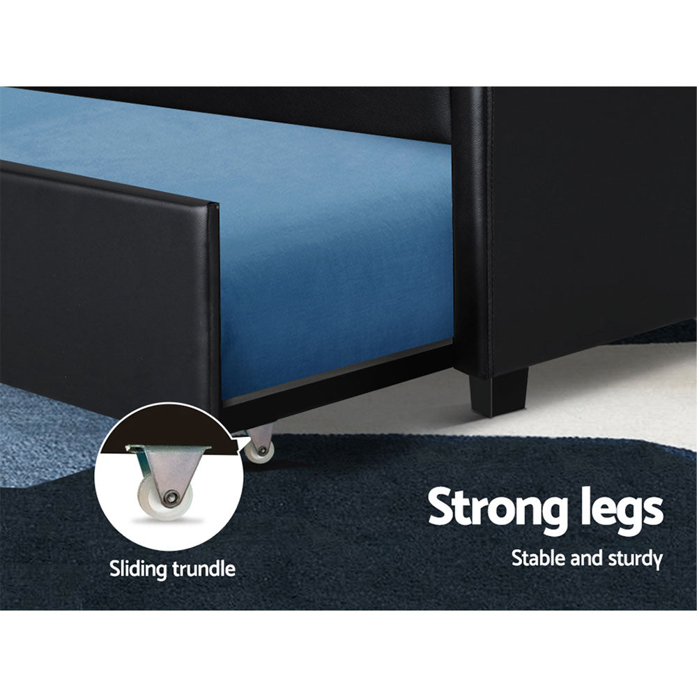 Amalfi Trundle Bed Black - King Single