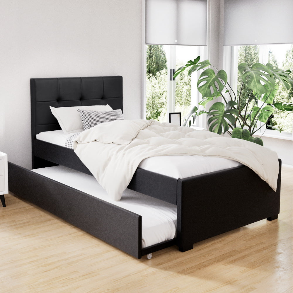Amalfi Trundle Bed Black - King Single
